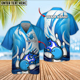 Maxcorners Bowling Ball And Pins Animated Fire Multicolor Option Customized Name Hawaiian Shirt (5 Colors)