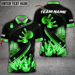 Bowling Ball And Pins Ultimate Golden Multicolor Option Customized Name 3D Shirt (4 Colors)