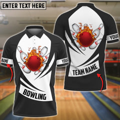 Maxcorners Bowling And Pins Professional Multicolor Option Customized Name 3D Shirt
