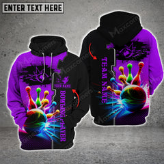 Maxcorners Bowling And Pins Premium Multicolor Option 3D Custom Name Shirt