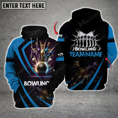 Maxcorners Strike King Bowling Premium Multicolor Option 3D Custom Name Shirt