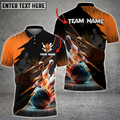 Maxcorners Bowling Broken Glass Multicolor Option Customized Name 3D Shirt