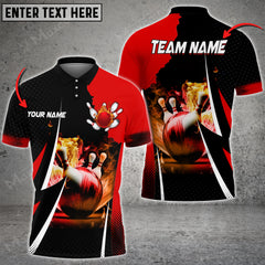 Maxcorners Bowling And Pins Heavenly Pyro Multicolor Option Customized Name 3D Shirt