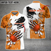 Maxcorners Bowling And Pins Plame Monster Hand Premium Multicolor Option Personalized Name 3D Shirt