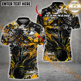 Maxcorners Pink And Black Paint Splatters Suitable Bowling Jersey Multicolor Options Personalized Name, Team Name 3D Shirt