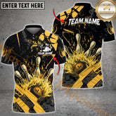 Maxcorners Grunge Bowling Jersey Multicolor Options Personalized Name, Team Name 3D Shir