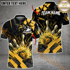 Maxcorners Grunge Bowling Jersey Multicolor Options Personalized Name, Team Name 3D Shir