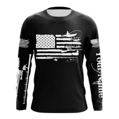 Maxcorners American Flag UV Protection Fishing Hunting Shirt For Fisherman Hunter A44 LM0501