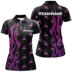 Maxcorners Custom Purple Flame Bowling Shirts Bowling League Shirts With Team Name