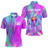 Maxcorners Custom Colorful Bowling Shirts For Men And Women, Galaxy Colors Bowling Team Shirt Bowler Outfits