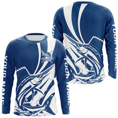 Maxcorners Custom Sailfish Fishing Saltwater Long Sleeve Shirts, Sailfish Fishing Jerseys LM0607