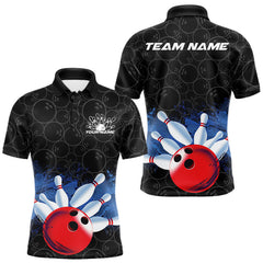 Maxcorners Custom Bowling Pattern Bowling Polo Team Shirts For Men, Bowling League Shirt LM2707