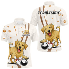 Maxcorners Custom Funny Labrador Retriever Dog Men Bowling Team Shirt, Dog Lovers Bowling Uniform LM0412