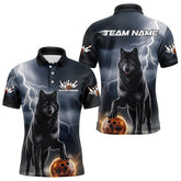 Maxcorners Custom Thunder Lightning Wolf Bowling Polo Shirts For Men And Women Wolf Bowling Jerseys