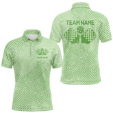 Maxcorners Custom Vintage Green Pickleball Team Polo Shirts For Men, Pickleball Jerseys LM2206