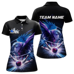 Maxcorners Custom Eagle Bowling Team Polo Shirts For Men, Eagle Bowling Tournament Shirt Bowler Outfit
