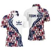Maxcorners Custom Patriotic Bowling Shirts Personalized Bowling Team Shirts