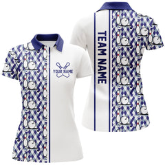 Maxcorners Blue Argyle Custom Bowling Polo Shirts Custom Bowling Uniforms