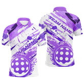 Maxcorners Purple Flame Pickleball Ball Custom Pickleball Polo Shirts For Men, Outdoor Pickleball Jerseys