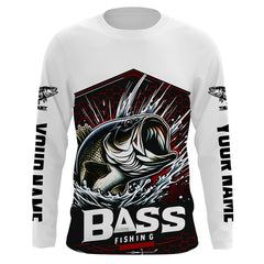 Maxcorners Custom Largemouth Bass Fishing Jerseys, Bass Long Sleeve Tournament Fishing Shirts For Men And Women LM2408