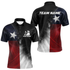 Maxcorners Custom Smoke Texas Flag Bowling Men Team Shirts, Patriotic Texas Bowling Jerseys LM2901