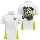 Maxcorners Custom Watercolor Pickleball Polo Shirts, Men'S Pickleball Outfits Pickleball Gifts | Green
