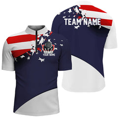 Maxcorners Custom American Flag Bowling Jerseys Patriotic Bowling Shirts