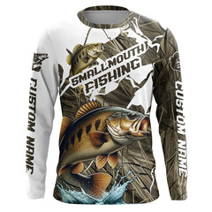 Maxcorners Custom Smallmouth Bass Fishing Long Sleeve Tournament Fishing Shirts, Smallmouth Fishing Jerseys LM2408