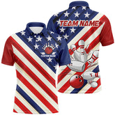 Maxcorners Custom American Flag Team Bowling Jerseys For Men And Women, Patriotic Strike Bowling Shirt