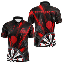Maxcorners Custom Black And Red Dart Jerseys, Dart Polo Shirts For Men Team Jerseys TU1208