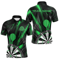 Maxcorners Custom Black And Green Dart Jerseys, Dart Polo Shirts For Men Team Jerseys TU1208