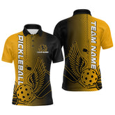 Maxcorners Custom Yellow Pickleball Wings Jerseys Outdoor Pickleball Polo Team Shirts For Men LM2206