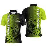 Maxcorners Custom Green Pickleball Wings Jerseys Outdoor Pickleball Polo Team Shirts For Men LM2206