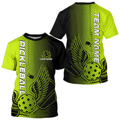 Maxcorners Custom Green Pickleball Wings Jerseys Outdoor Pickleball Polo Team Shirts For Men LM2206