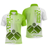 Maxcorners Custom Green Pickleball Team Polo Shirts For Men, Pickleball League Shirt LM2206