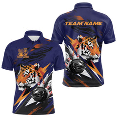Maxcorners Custom Tiger Bowling Jerseys, Tiger Bowling Polo Team Shirts For Men TU2107