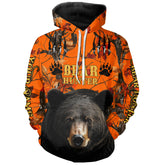 Maxcorners Black Bear Hunting Customize Name 3D All Over Printed Shirts Personalized Hunting gifts LM2608