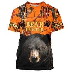 Maxcorners Black Bear Hunting Customize Name 3D All Over Printed Shirts Personalized Hunting gifts LM2608