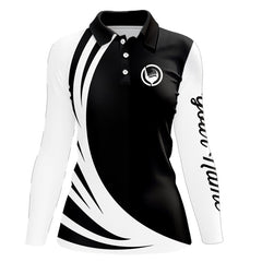 Maxcorners Mens polo golf shirts custom name black and white golf shirt, team golf shirts mens