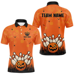 Maxcorners Blue flame lightning thunder Bowling polo, quarter zip shirts for men custom Bowling team jerseys TU0508