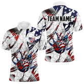 Maxcorners American Flag White Bowling Camo Mens And Women Bowling Shirts Custom Patriotic Bowling Team League Jerseys