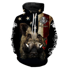 Maxcorners Boar hunting camo American flag patriotic Customize Name 3D All Over Printed Shirts LM2608