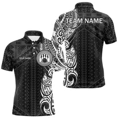 Maxcorners Black and White Tribal pattern Men Bowling Shirt Custom Bowling outfit men Team bowling league jersey LM1109