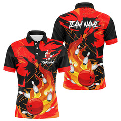 Max Corner Eagle flame bowling ball and pins Strike Bowling Jerseys Custom Name And Team Shirt