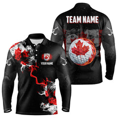 Maxcorners Smoke Canadian Flag Black Grunge Golf Custom Patriotic Golf