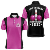Maxcorners Funny Bowling shirts for Men Custom vintage pink and black Does this shirt make my balls look big