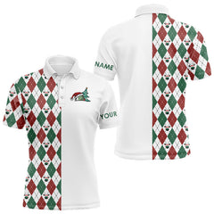 Maxcorners Christmas Golf Custom Red, White, Green Argyle Pattern Golf Gifts