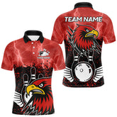 Maxcorners Black and Red Lightning thunder storm Eagle Bowling Shirts for Men Custom Team bowling jerseys LM1625