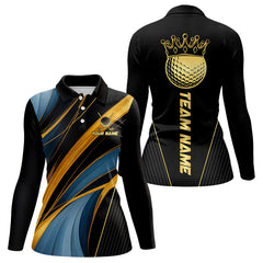 Maxcorners Blue and Gold Mens Golf polo shirts Custom Golf Outfit For Mens Team Golf shirts | BlackMT0306