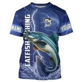 Maxcorners Catfish Fishing blue lightning jerseys custom performance Long Sleeve tournament fishing shirts MT2108